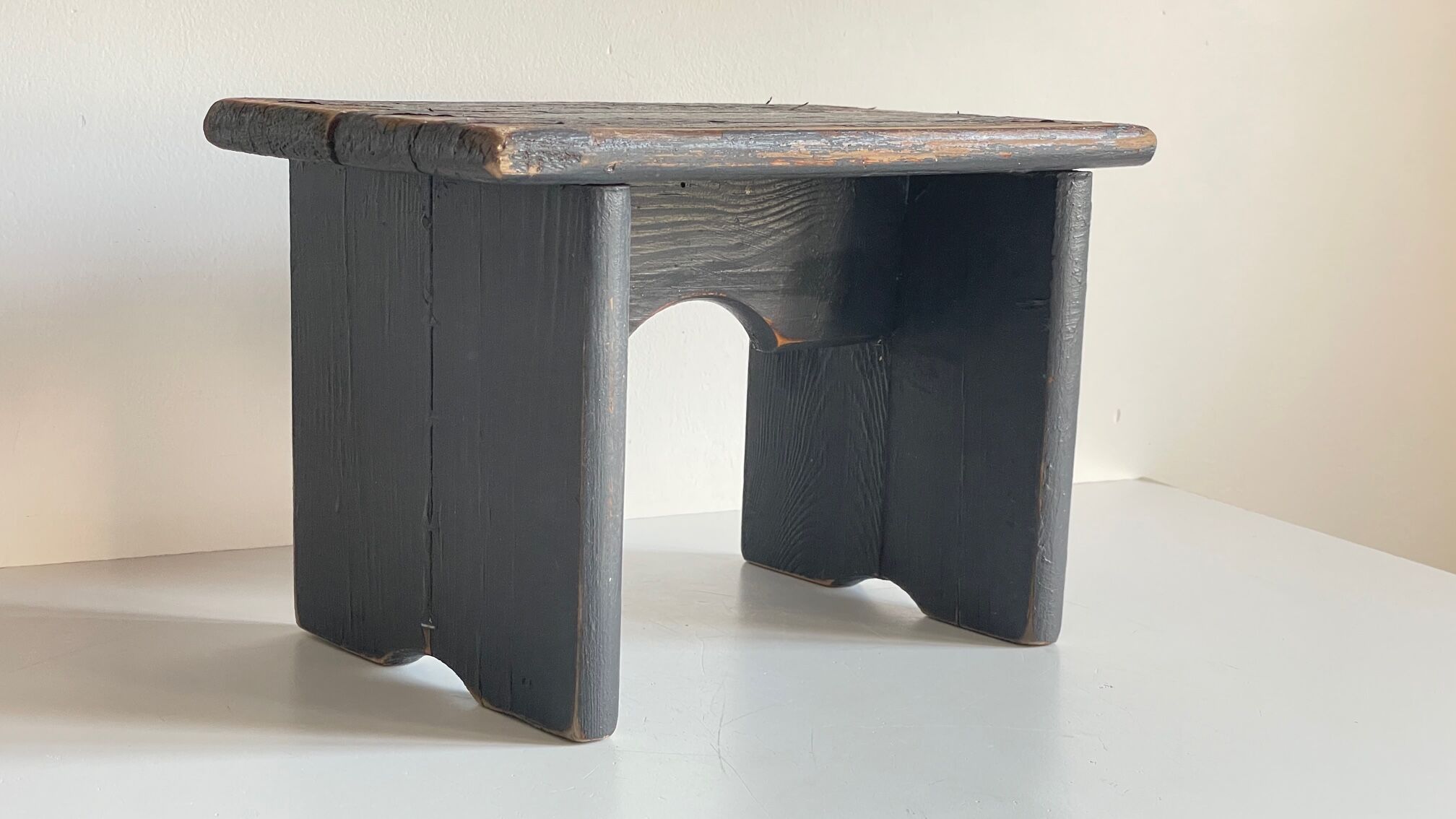 Vintage patinated grey stool