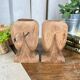 Pair of wooden "owl" candlesticks