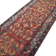 Indian runner rug, long handwoven  mahal carpet  95x447cm