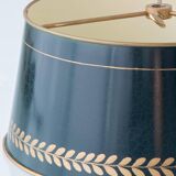 French Empire Bouillotte Lamp with Three Lights in Brass and a Gold-Plated Tin Shade with Laurel Design
