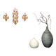 Trio / Ensemble de 3 appliques "Grand Hotel" par Barovier & Toso, Murano, Italie, années 1950. Verre vénitien avec de la poussière d'or et des fleurs en verre violet.