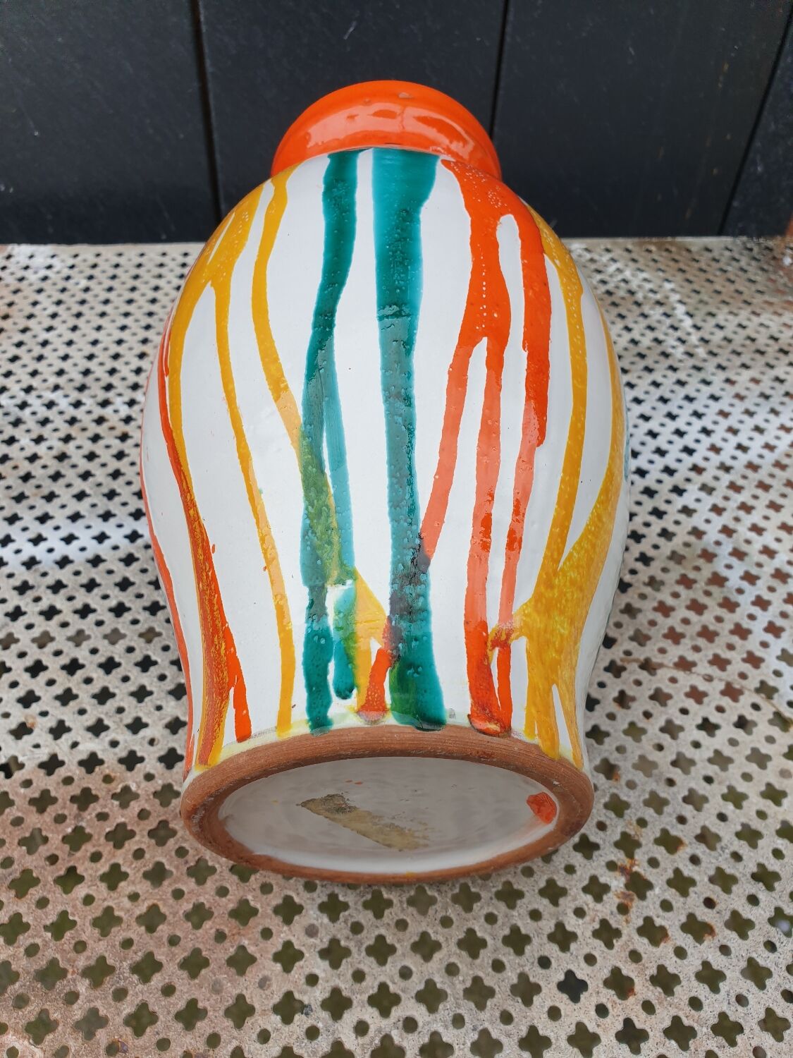 1960s multicolored glazed ceramic vase