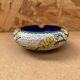 Antique Chinese Bronze Cloisonne Enamel Ashtray Vintage Flower Pattern