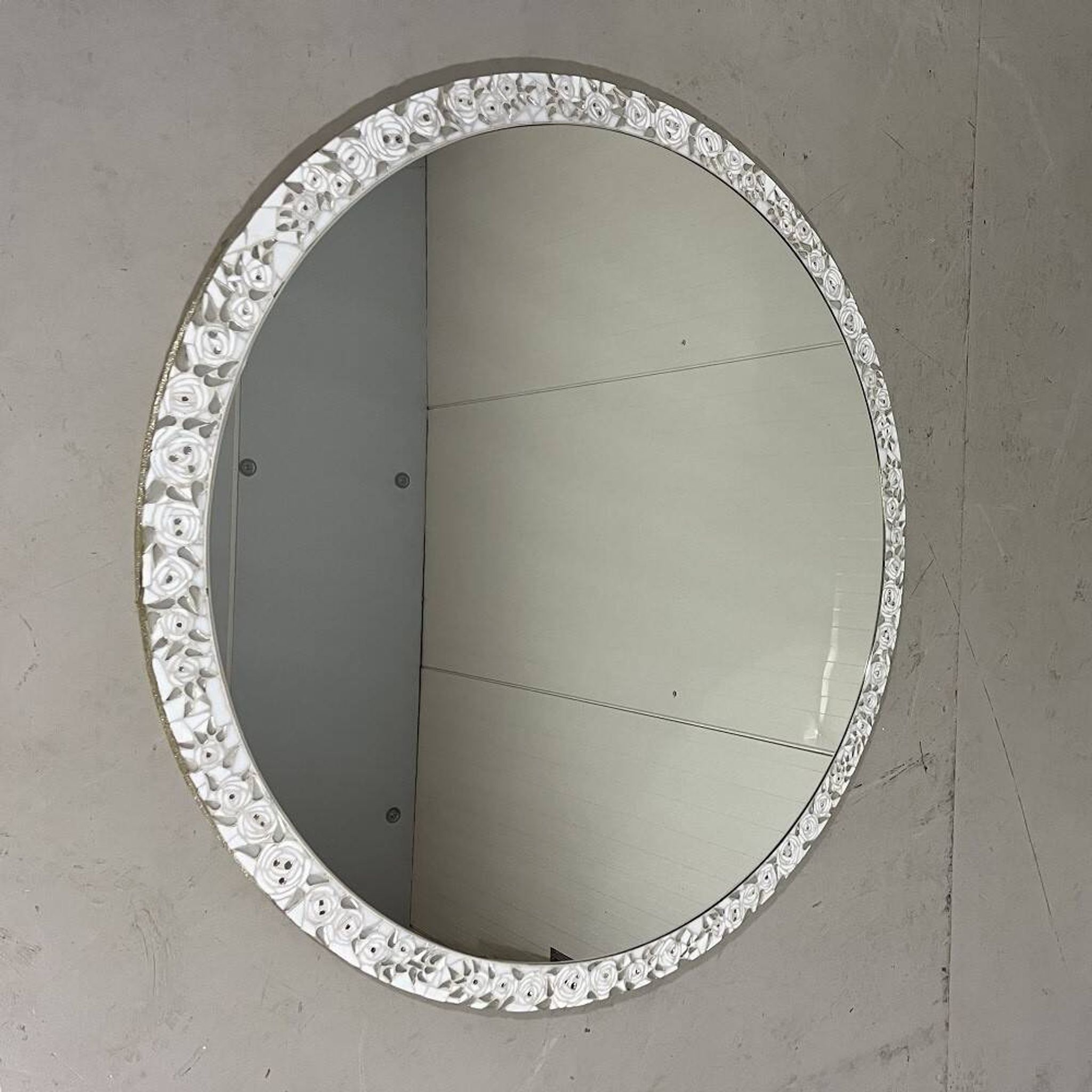 Berthold müller oerlinghausen large round mosaic mirror