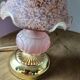 Vintage mushroom lamp pink heart - frosted glass tulip