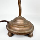 Pair of Unique 1920's Enamel & Cast Iron Desk Lamps, Czechoslovakia