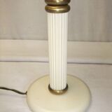 Large vintage column lamp from the 50s, molded glass floor lamp