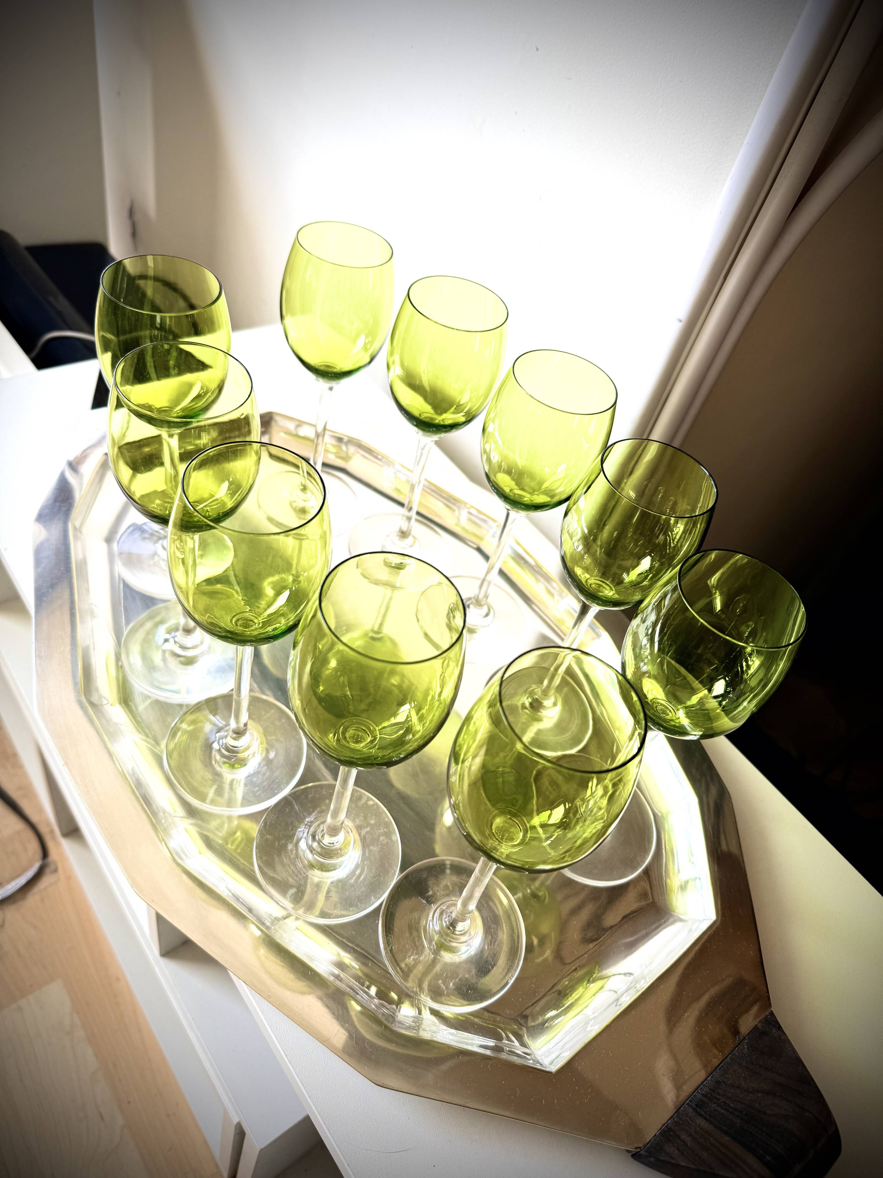 Art Deco crystal wine glass set - 1960s