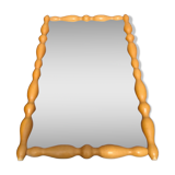 Turned wooden mirror