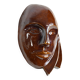 Signed brown enamel mask