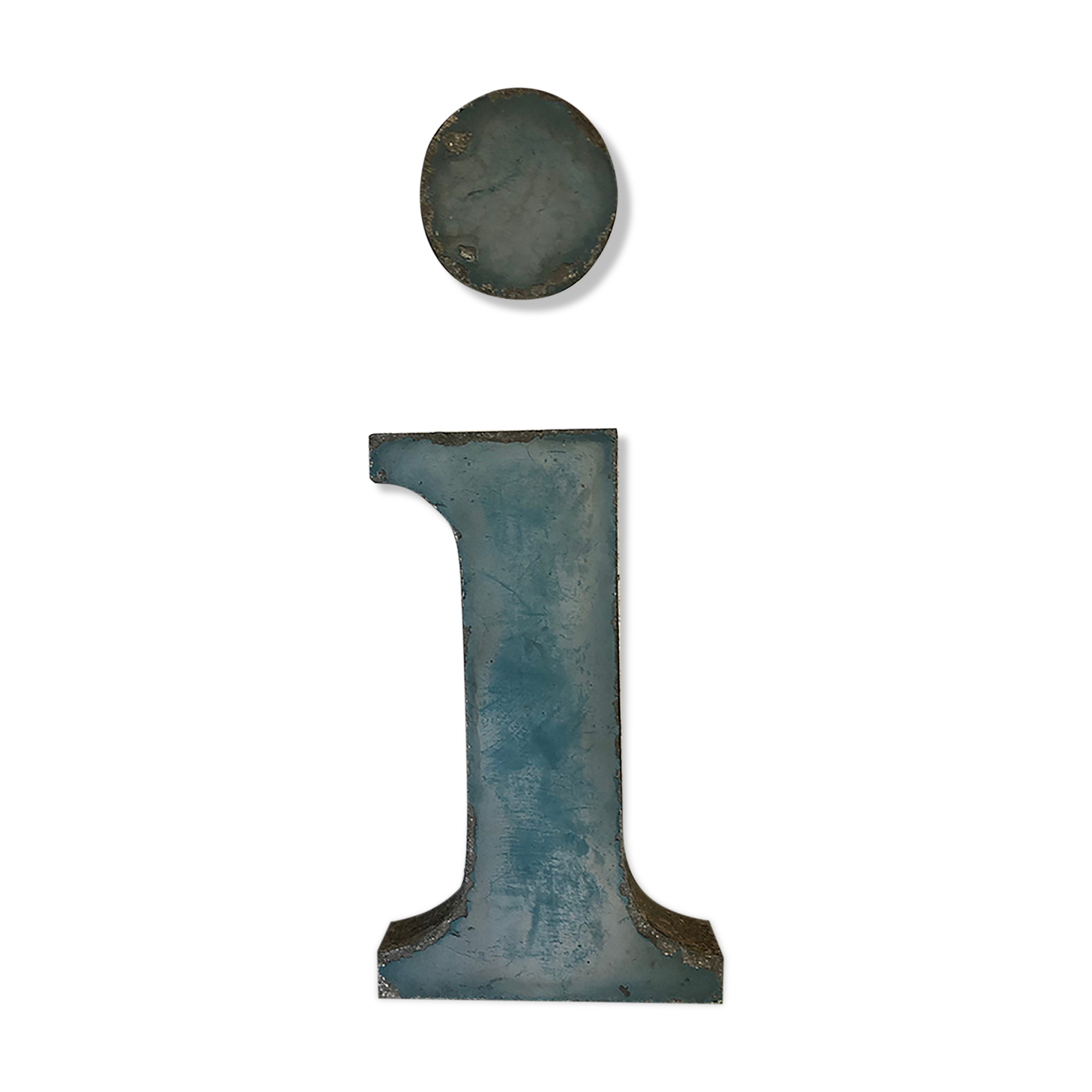 Blue sign letter "i"