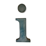 Blue sign letter "i"