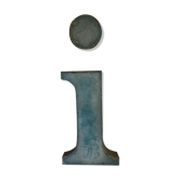 Blue sign letter "i"
