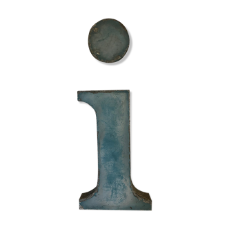 Blue sign letter "i"