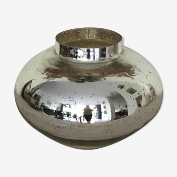 Mercurized glass ball vase