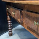 Passementier table with wooden drawers Walnut - France Lyon 1880'
