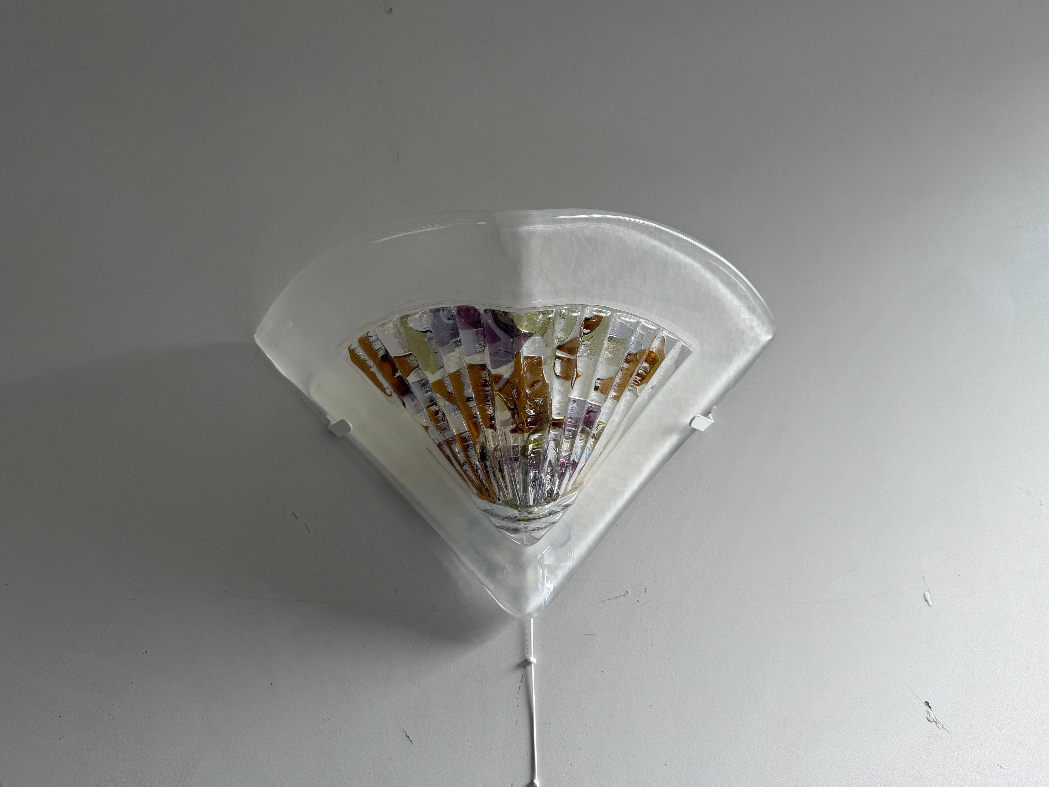 Simple Murano glass wall light, Design/One, 1970s, Germany