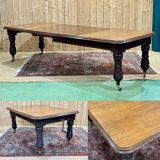 19th century English mahogany crank table with 3 extensions