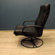 Modern armchair in black leather Gota Mobler