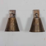 Pair of brass sconces, 20th century work