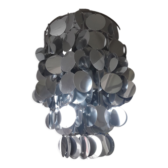 Vintage silver lozenge pendant light