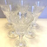 6 verres à eau en cristal taillé