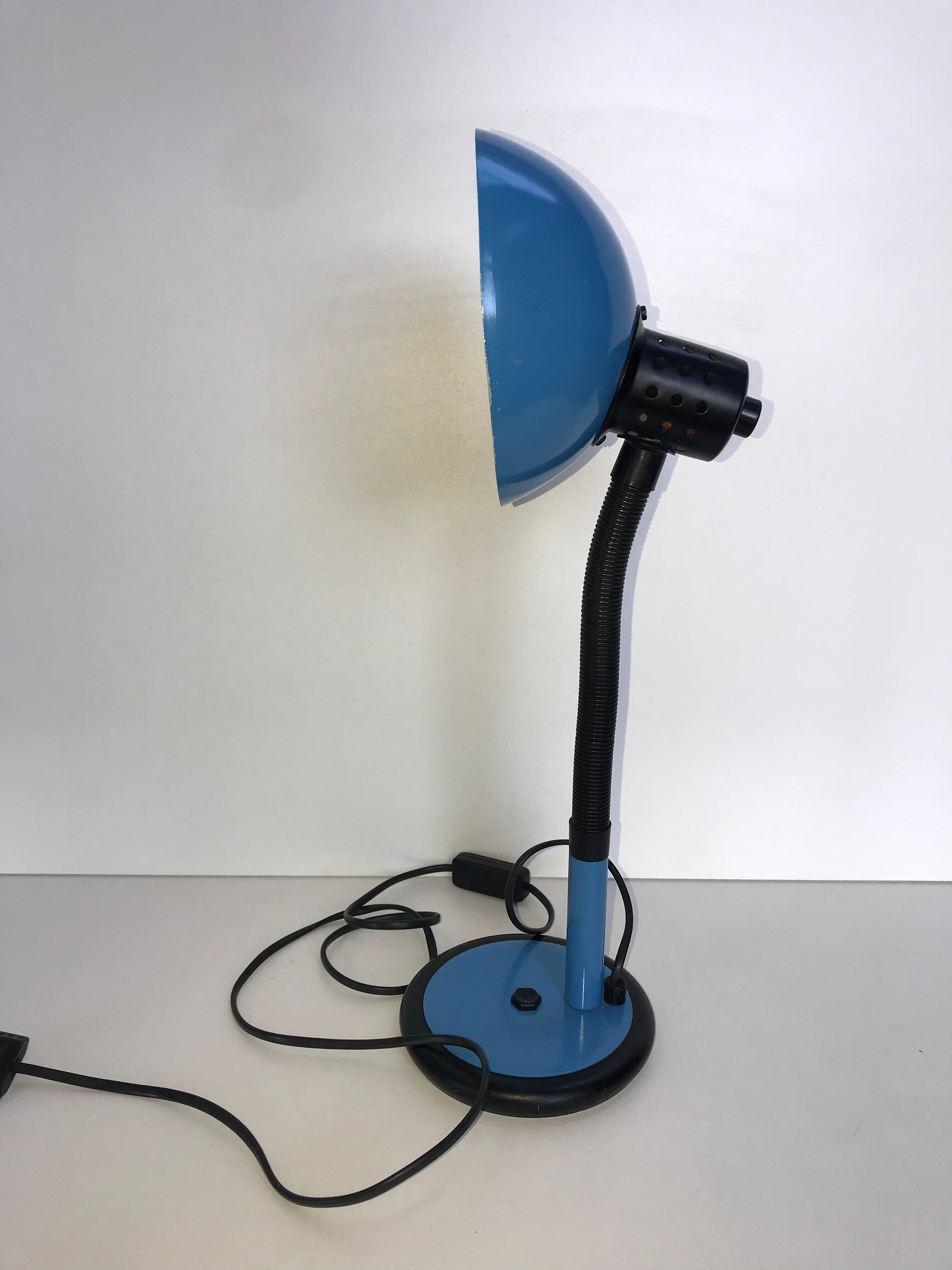 Blue and black desk lamp