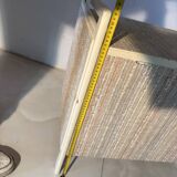 Vintage upholstered chest, white lacquered wooden structure, 1960s-70s