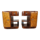 Pair of Art Decò bedside tables in walnut and thuja