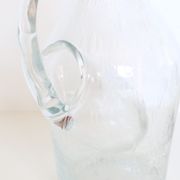 Bubbled glass pitcher with ice tank, handcrafted, French vintag manufacturing
