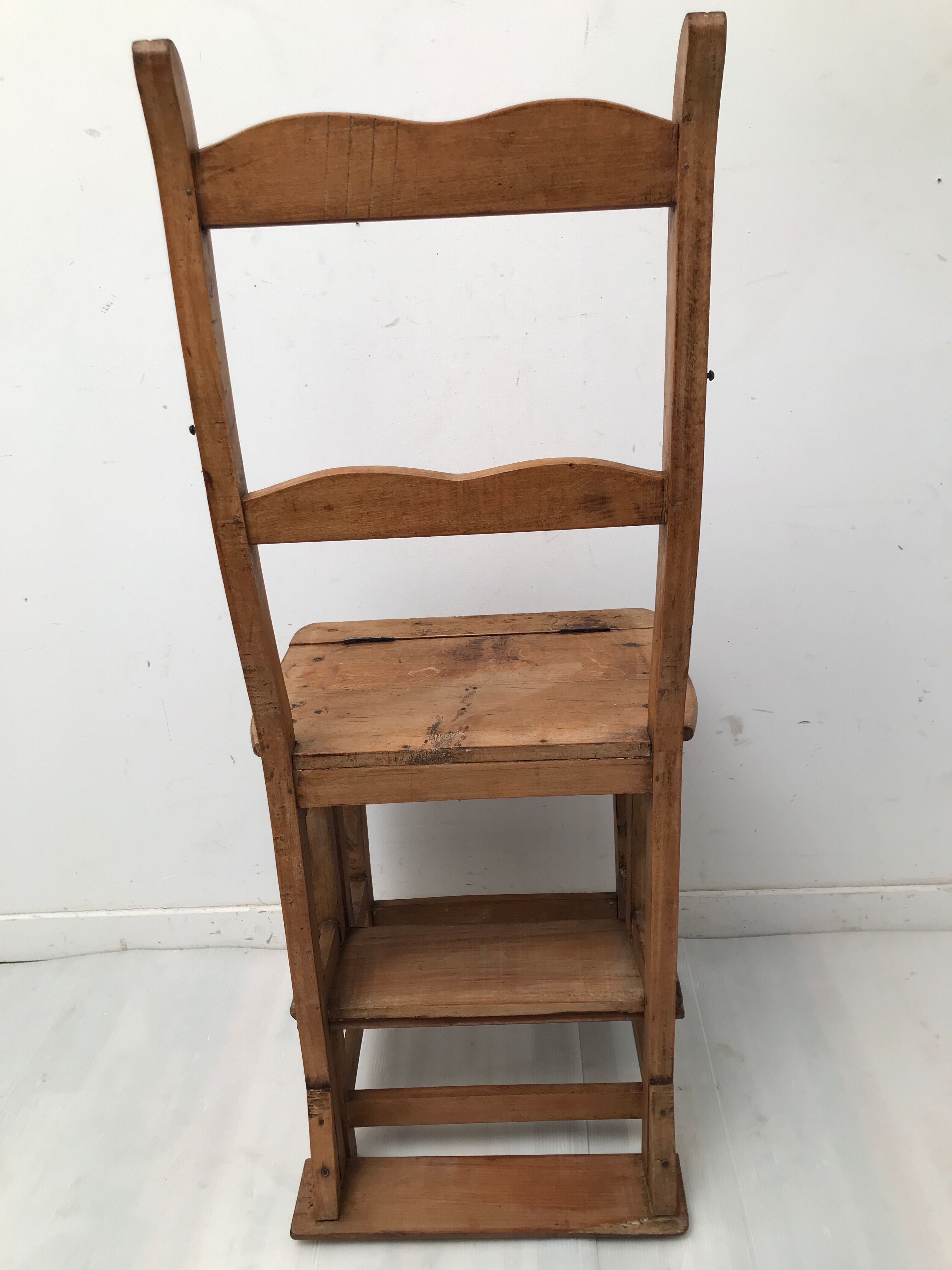Stepladder armchair oak bookcase 50s-60s