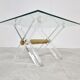 Brass and lucite coffee table, 1970s