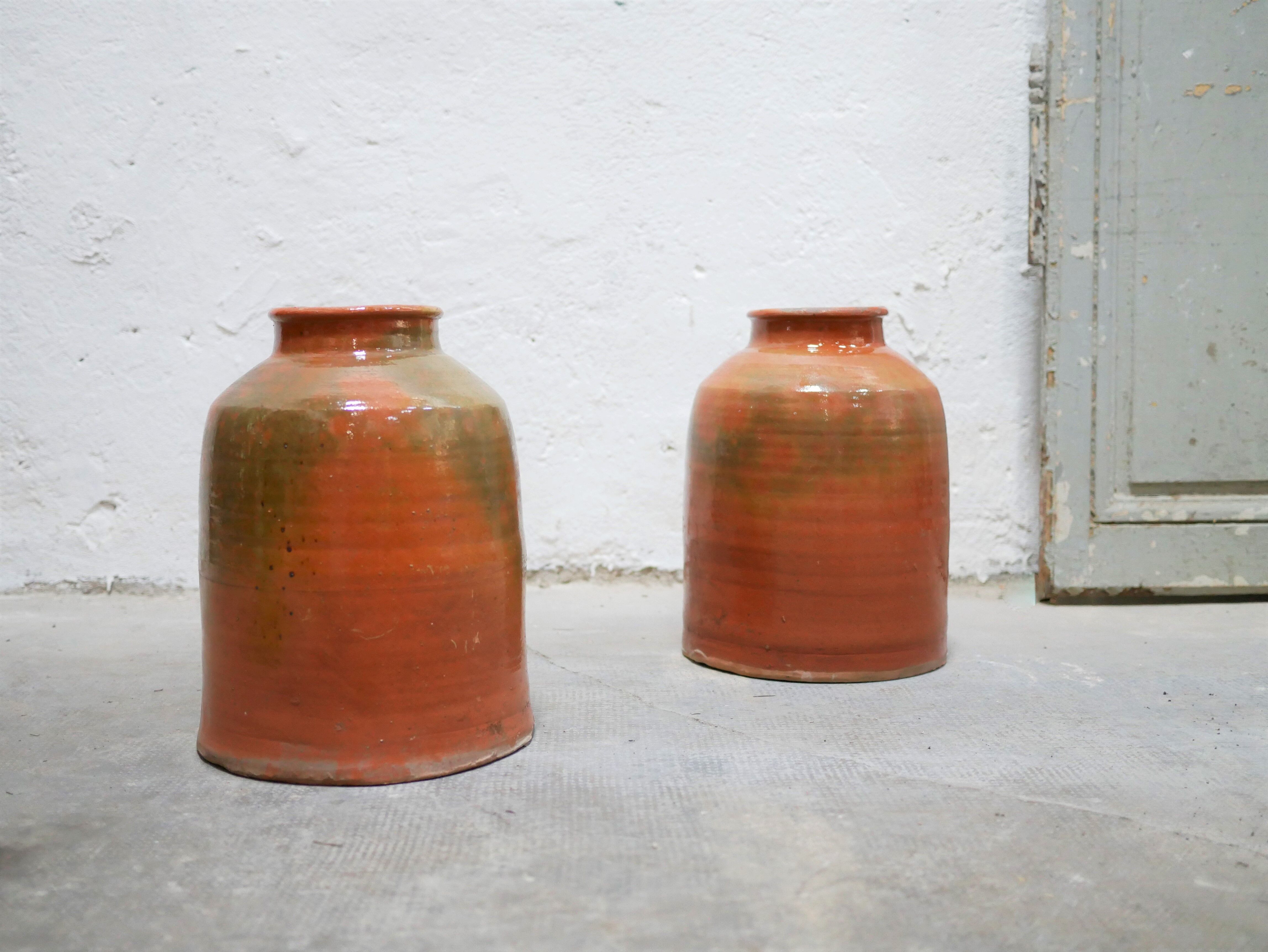 Vintage glazed terracotta pot