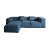 Canapé angle droit Rolf en tissu bouclettes