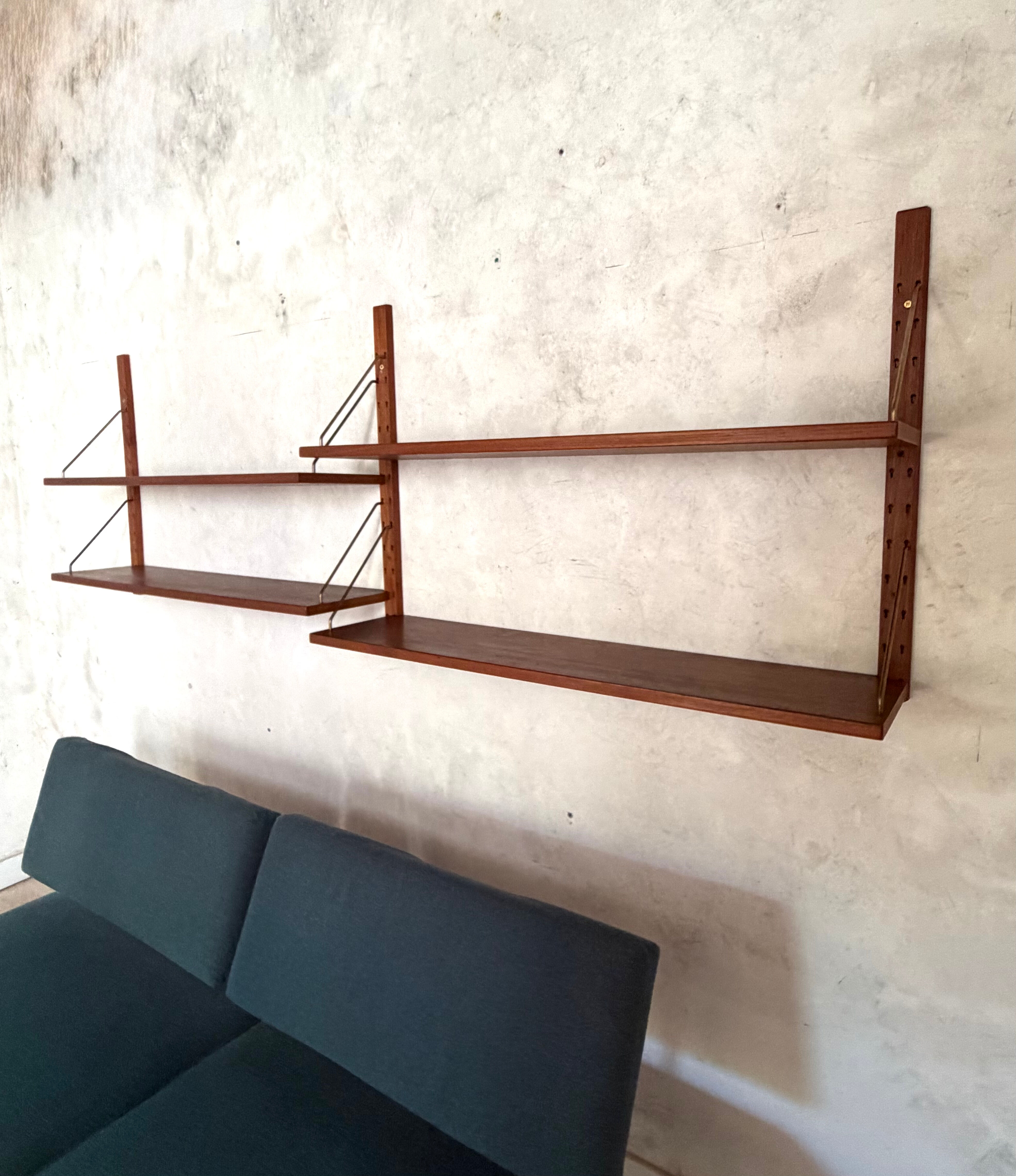 Vintage Scandinavian wall library in teak by Sven Ellekaer