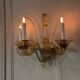 Venetian wall light in gilded Murano glass, circa 1940, set of five available.