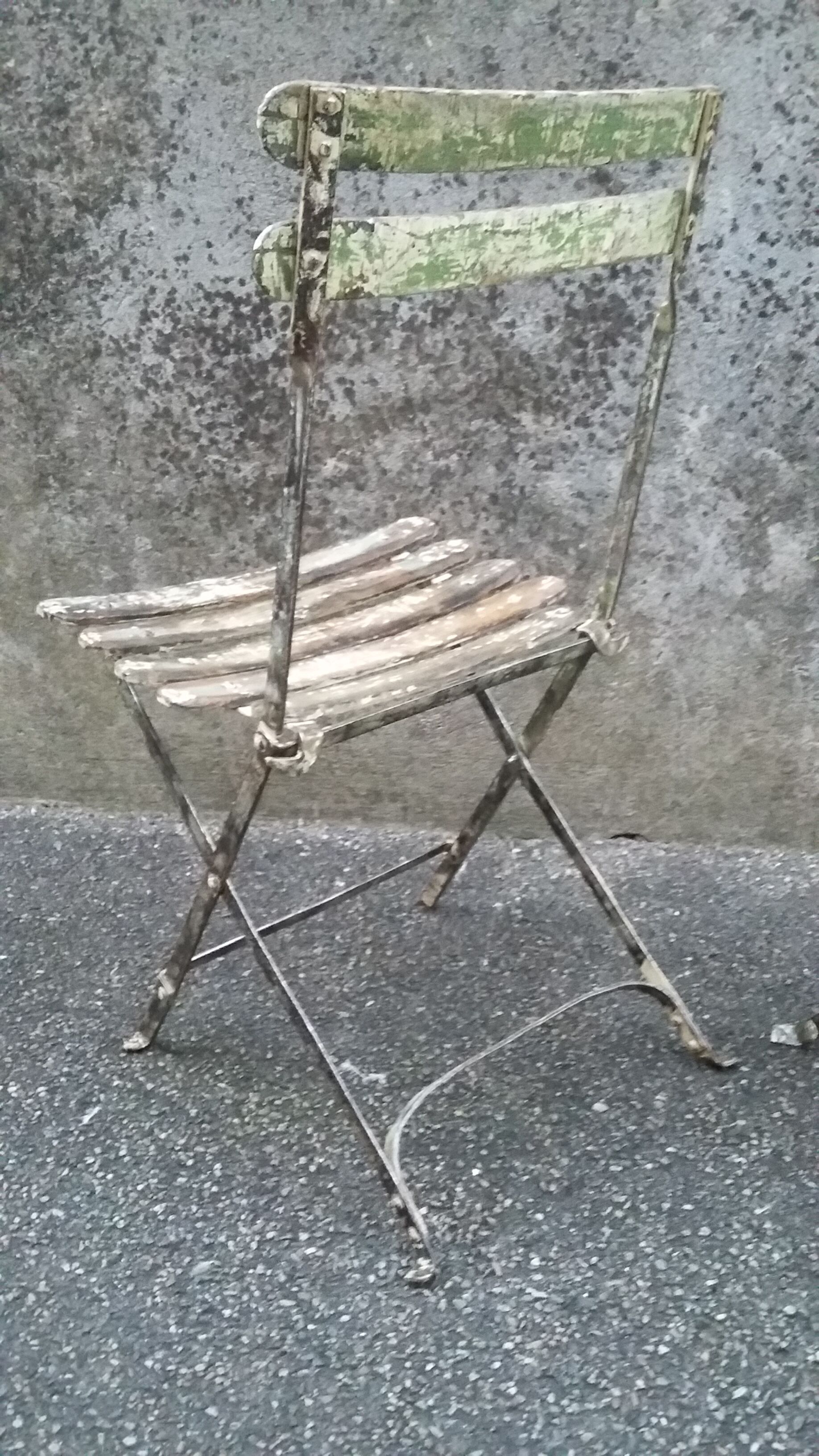 2 folding bistro / garden chairs fermob 1950