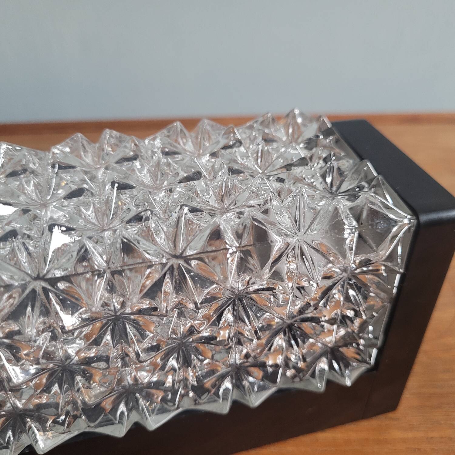 Large ERCO Bakelite & Pressed Crystal Wall Light – 33 cm – 1970 Design