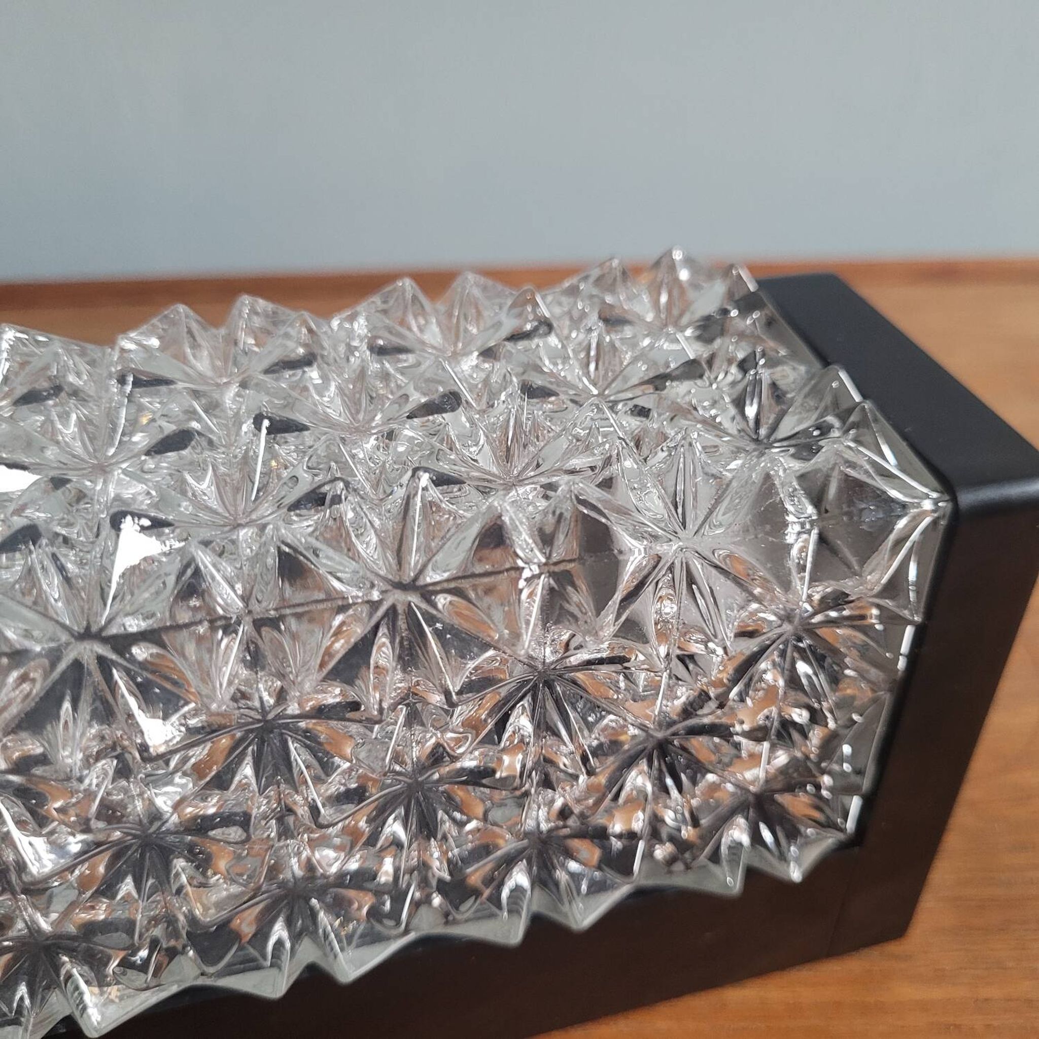 Large ERCO Bakelite & Pressed Crystal Wall Light – 33 cm – 1970 Design