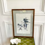 Frame birds three chickadees