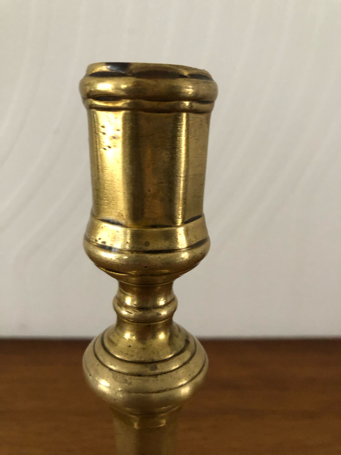 Antique brass candle holder