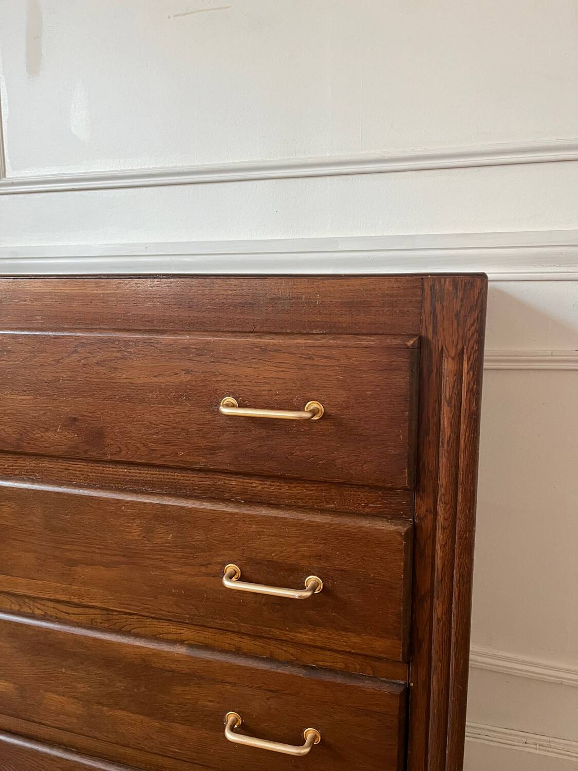 Commode en bois massif vintage années 60