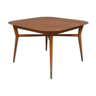Table scandinave vintage carree en teck 1957 suede