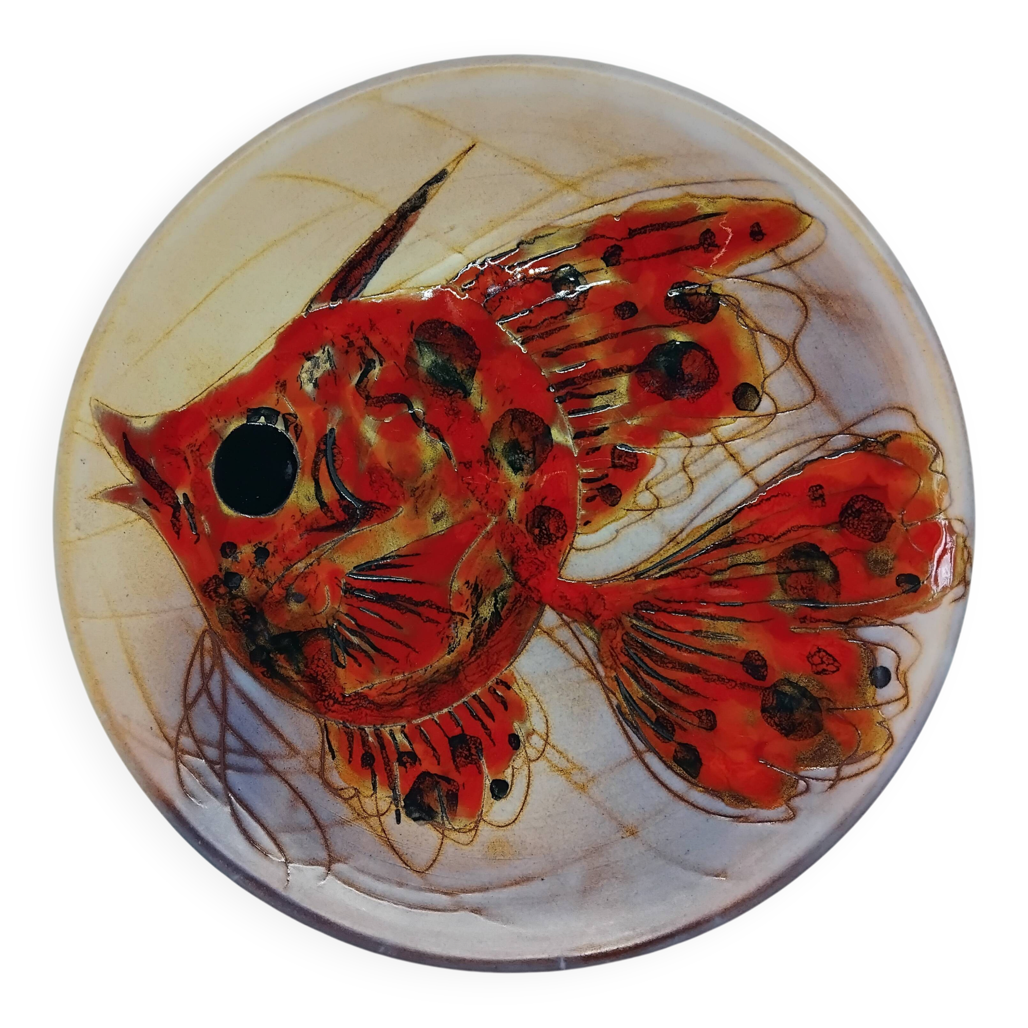 Assiette vintage année 60’. Monique Brenner / Vallauris.