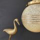 Vintage globe suspension in yellow and gold in Clichy glass