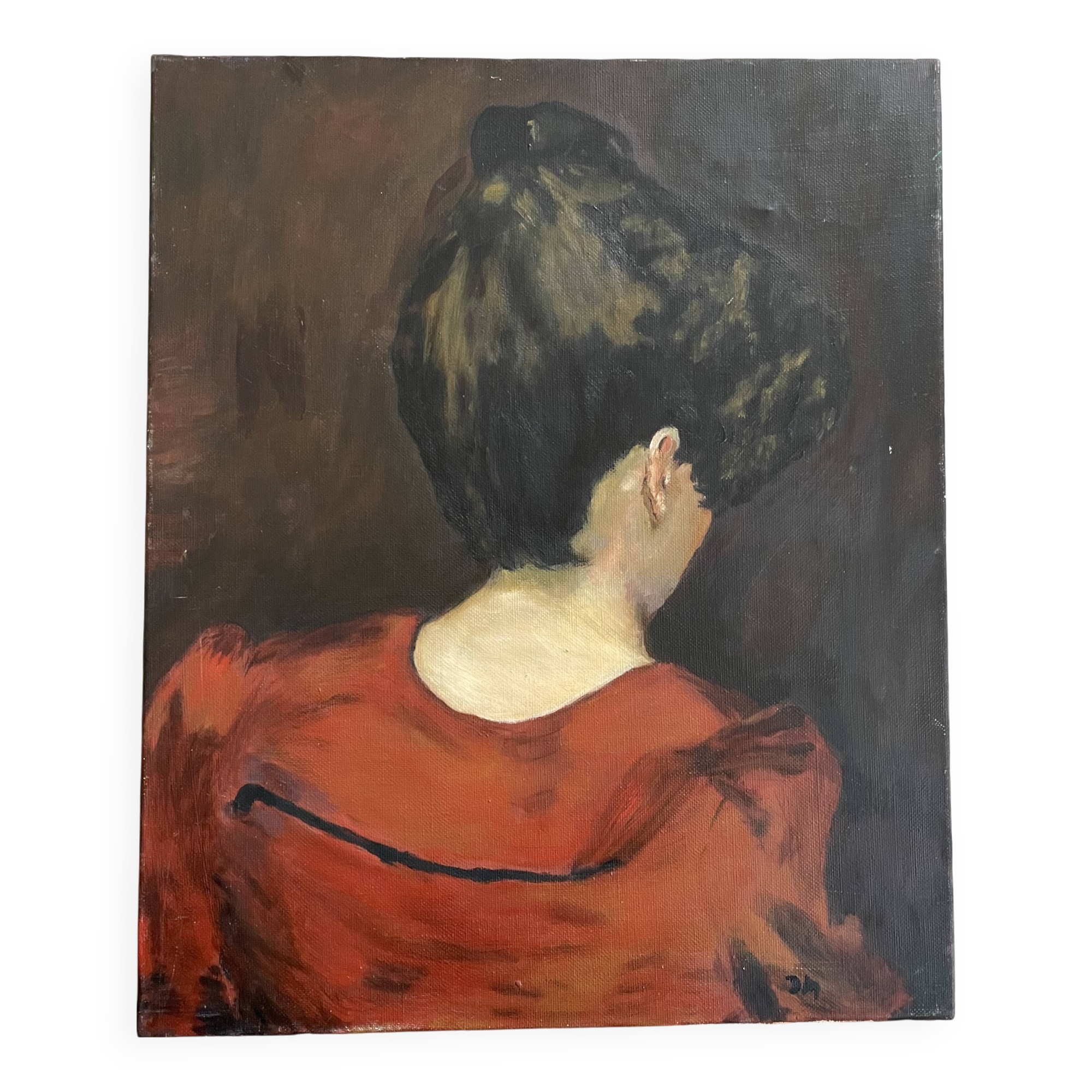 Painting, portrait from behind