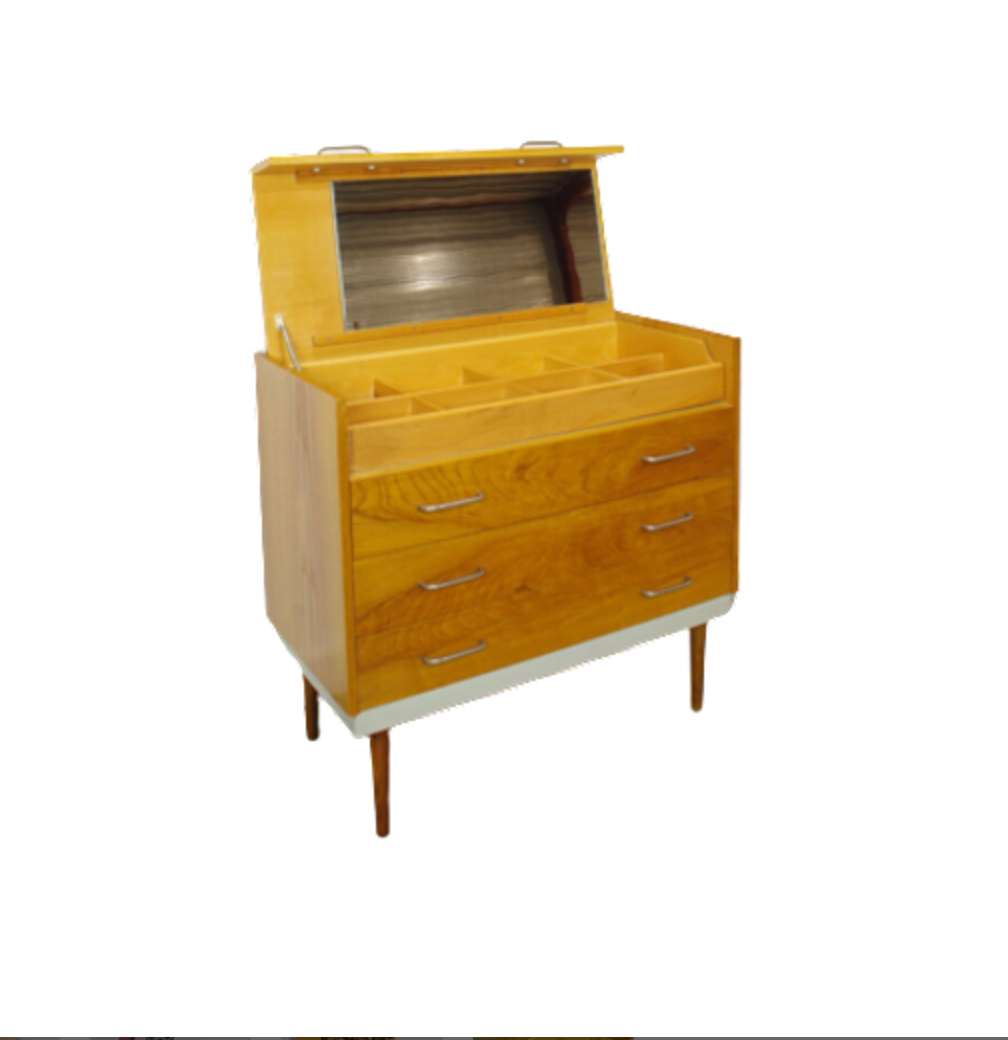 Vintage jewelry cabinet with mirror