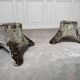 Pair of 50's wooden effect concrete planters