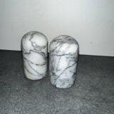 Salière et poivrière en marbre de Crrare