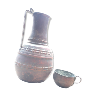 Copper jug and cup